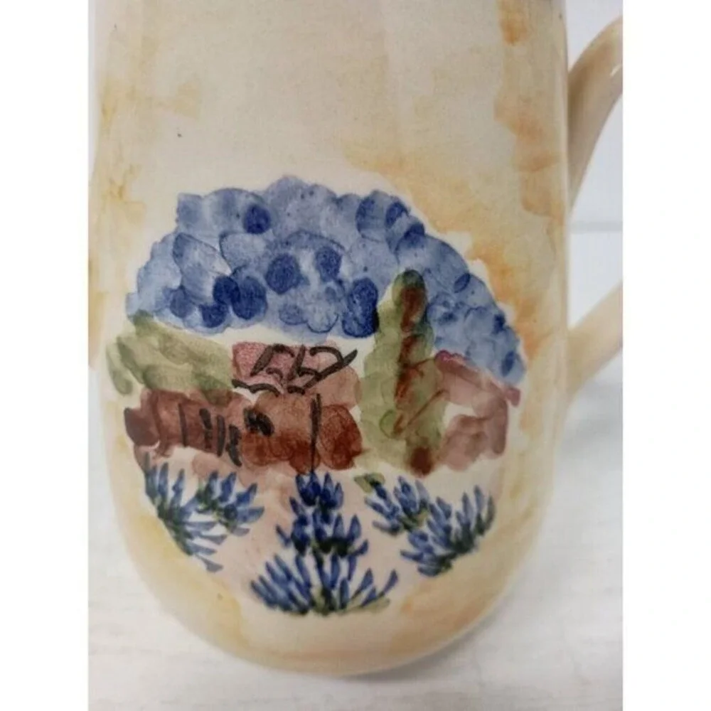 VTG F. Main Pottery Ceramic Teapot‎ Pitcher Cottagecore Country Farmhouse Decor